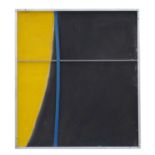 Sandra Blow (1925-2006) Yellow and Black Projection, 1973 signed and dated (to reverse) mixed