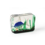 Cenedese Murano Aquarium block, circa 1960 coloured glass 10cm high, 13cm wide.This does have some