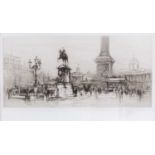 William Walcot (1874-1943) Trafalgar Square signed in pencil (in the margin) etching 12 x 18cm.