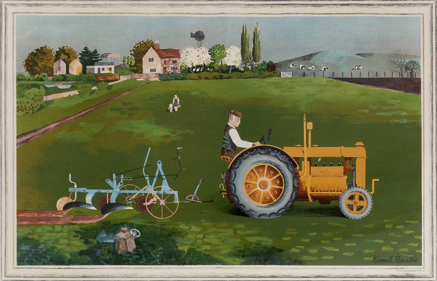 Kenneth Rowntree (1915-1997) Tractor lithograph printed by Baynard Press for the School Print