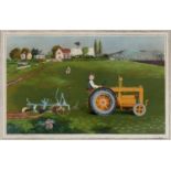 Kenneth Rowntree (1915-1997) Tractor lithograph printed by Baynard Press for the School Print