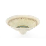 Peter Wills (b.1955) Footed bowl, circa 1990 porcelain with pale glazes signed and with impressed