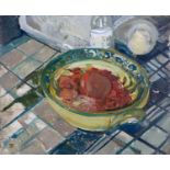 Thomas Coates (b.1941) Bowl of Tomatoes signed with initials (lower left) oil on board 26 x 30cm,