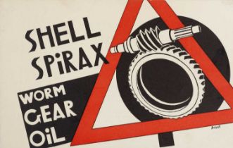 George Bissill (1896-1973) Three preliminary studies for Shell Spirax adverts pencil and ink largest