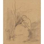 Jacob Kramer (1892-1962) Mother and Child, 1914 signed and dated (lower right) charcoal on paper