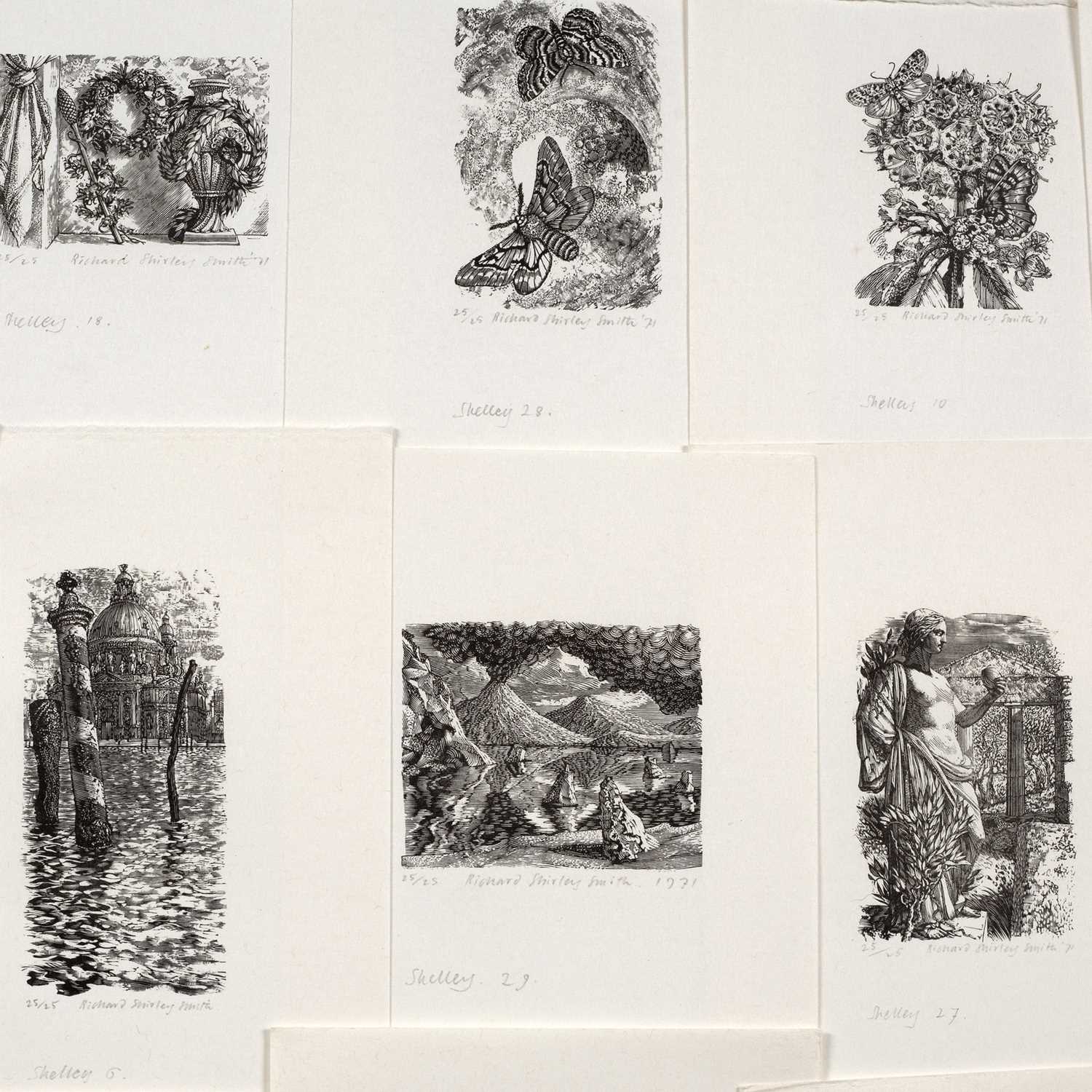 Richard Shirley-Smith (b.1935) Thirty Seven wood engravings, 1972 for the Poems of Percy Bysshe - Image 2 of 3