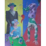 Patrick Burke (b.1932) Acrobats, 1985 signed and dated (lower right) oil on canvas 126 x 100cm.