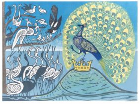 Edward Bawden (1903-1989) Aesop's Fables: Peacock and Magpie, 1970 artist's proof 11/50, signed,