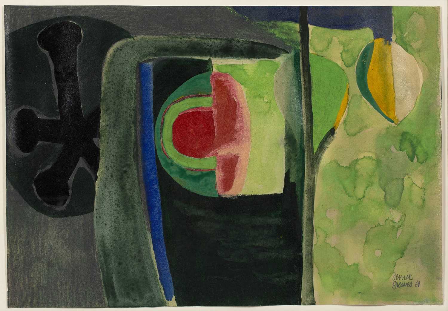 Derrick Greaves (1927-2002) Orchard, 1961 signed and dated (lower right) watercolour 33 x 48cm. - Image 4 of 6