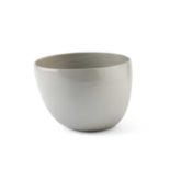 Joanna Constantinidis (1927-2000) Leaning bowl with grey lustre glaze impressed potter's seal 14cm