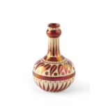 William De Morgan (1839-1917) Vase ovoid form with slender neck, decorated with ruby lustre