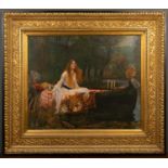 After John William Waterhouse (1849-1917) The Lady of Charlotte, oil on canvas, 60cm x 39cm, mounted