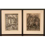 Two prints after Albrecht Durer, 24cm x 18cm (2)good some minor discolouration framed .rowley
