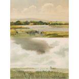 Szego - Hickling Broad 1989 watercolour, signed lower right, framed and glazed, 32.5cm x 22.5cm