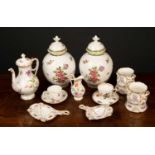 A collection of continental porcelain to include a Dresden coffee pot, 20cm in height; a 19th