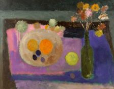 Douglas Wilson (1936-2021) Still Life with Everlasting Flowers signed (lower right) oil on board