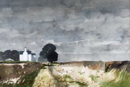 Douglas Wilson (1936-2021) Farmhouse at Storeton watercolour
