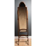 An early 20th century mahogany cheval mirror, 43cm wide, 161cm highMinor marks. Mirror frame not