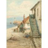 Lewis Mortimer (19th/20th century) A Cornish harbour side, signed, watercolour, 42 x 31cm