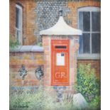 Jo Dollemore (20th century) 'Post Box on a Fancy Wall', signed, gouache, 9.5 x 8cm and Valerie