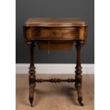 An early Victorian drop leaf work table, the lifting top opening to reveal a mirror and