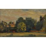 English school (late 19th/early 20th century) An extensive landscape with trees, indistinctly signed