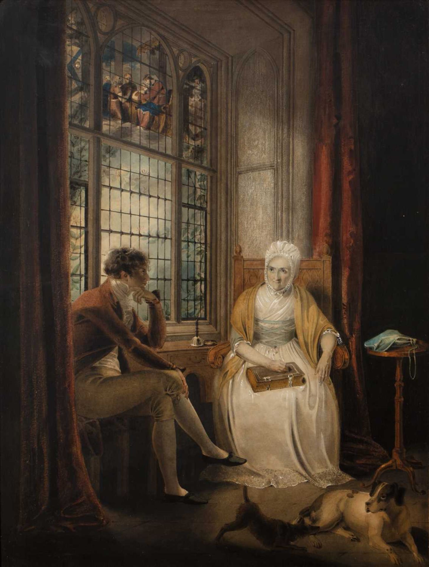 After Richard Westall (1765-1836) 'The Country Dowager' watercolour, unsigned, 61cm x 46cm and an - Image 2 of 6