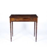 Mahogany and ebony inlaid side table early 19th Century, with rectangular top and fitted drawer with