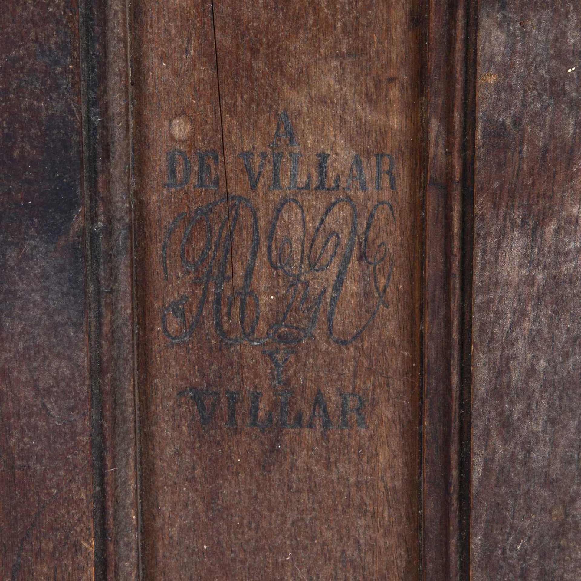 Cigar retail wall cabinet with panel doors, marked A De Billar, 45cm wide x 26cm deep x 64cm - Bild 4 aus 5