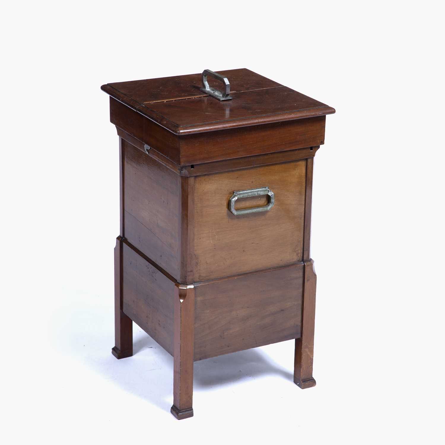 Asprey mahogany 'Elevette' rising drinks table 20th Century, with a central rising tantalus to the - Image 2 of 8