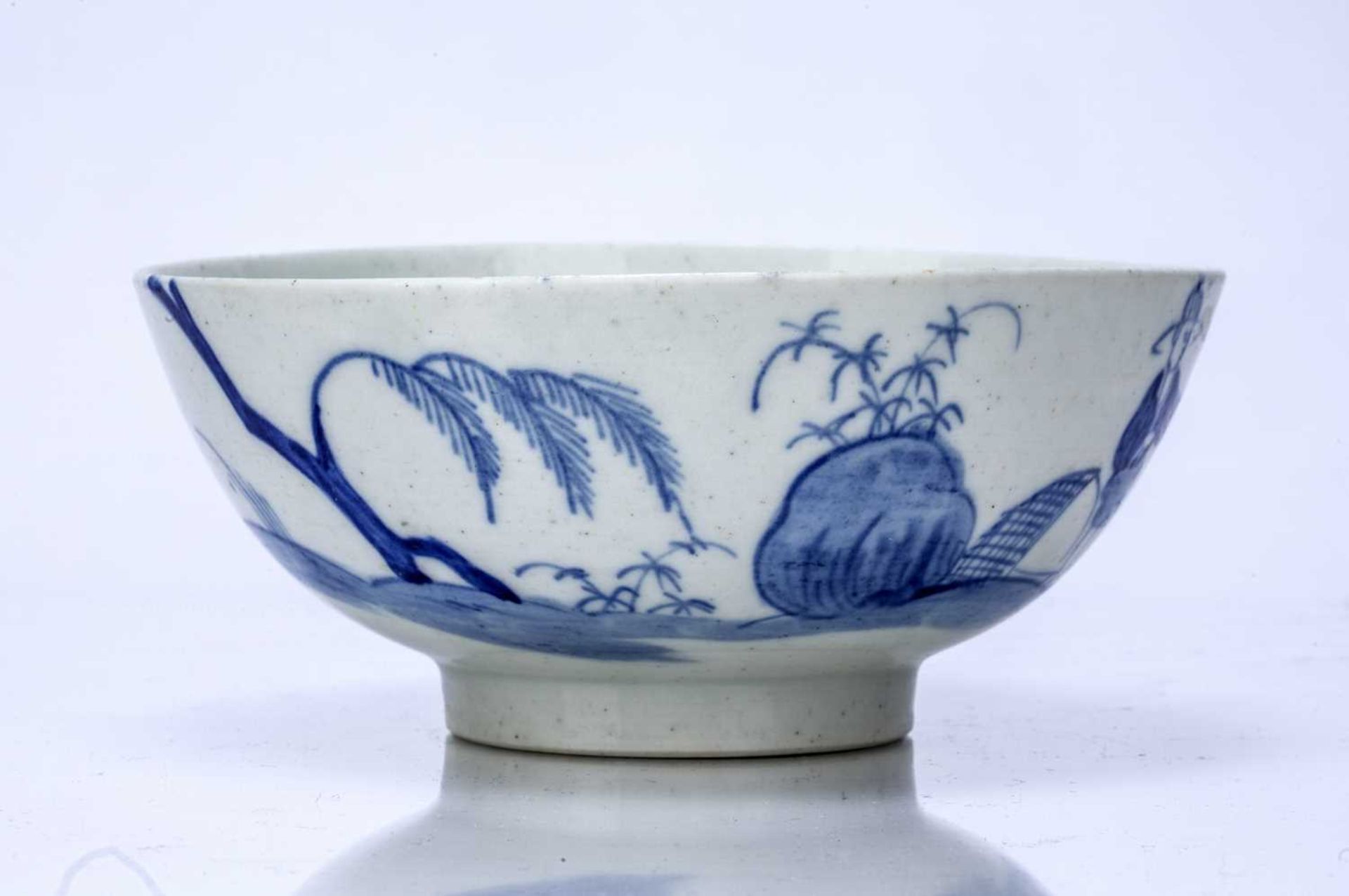 Bow bowl circa 1750-52, decorated with Crossed-Legged Chinaman pattern, 15cm across x 6.5cm high See - Image 3 of 5