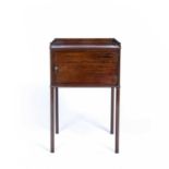 Mahogany pot cupboard late 19th Century, with tray top, 45cm x 35cm x 73cm highOld repair to the