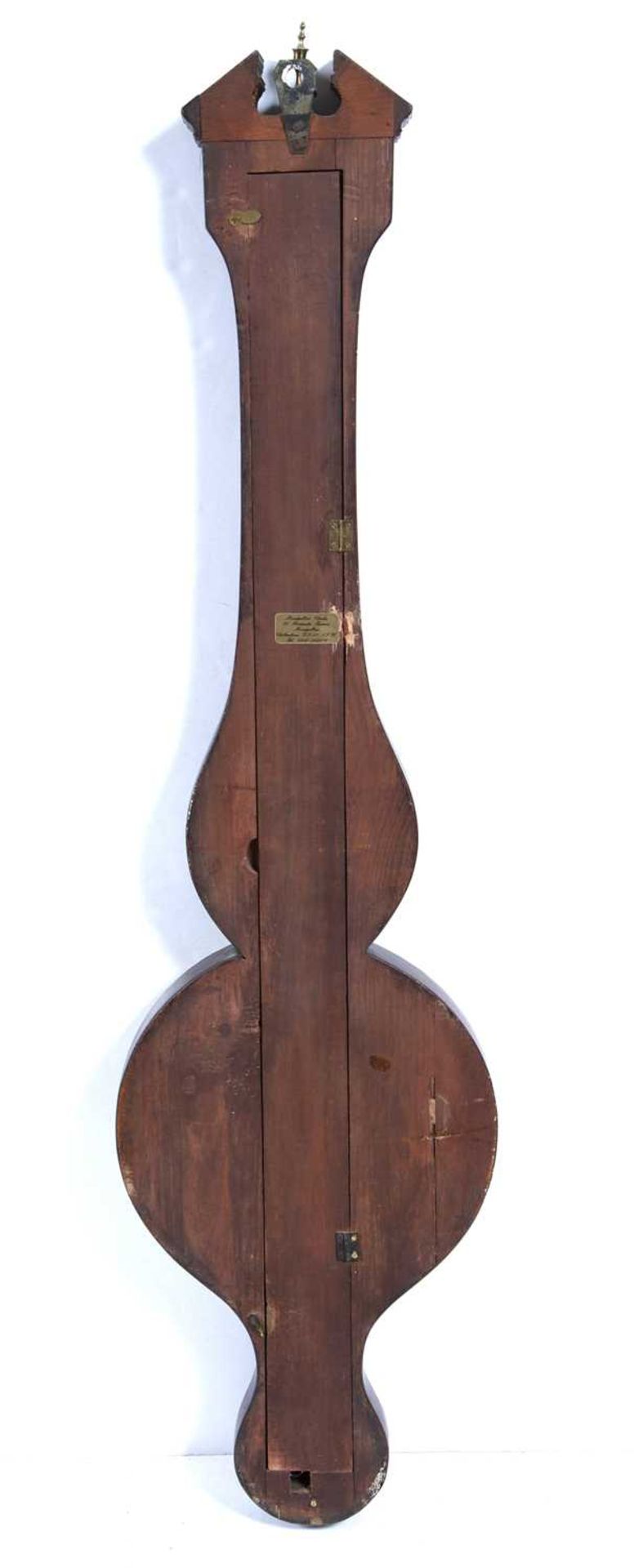 J Houseman of Leeds barometer mahogany cased, with parquetry inlaid decoration, 95cm x 25cmAt - Image 2 of 2