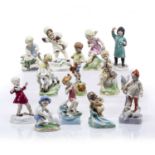Royal Worcester Full set of twelve 'Children of the month' porcelain figures modelled by Freda