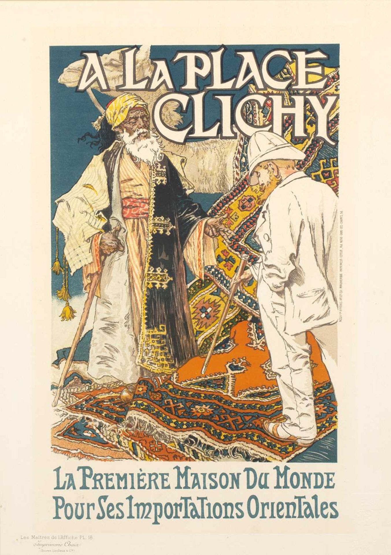 Eugène Samuel Grasset (1841-1917) A La Place Clichy, colour lithograph, printed Nouvelles Affiches