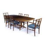 W. H Russell for Gordon Russell 'Burford' mahogany and Bombay rosewood, extending dining table and