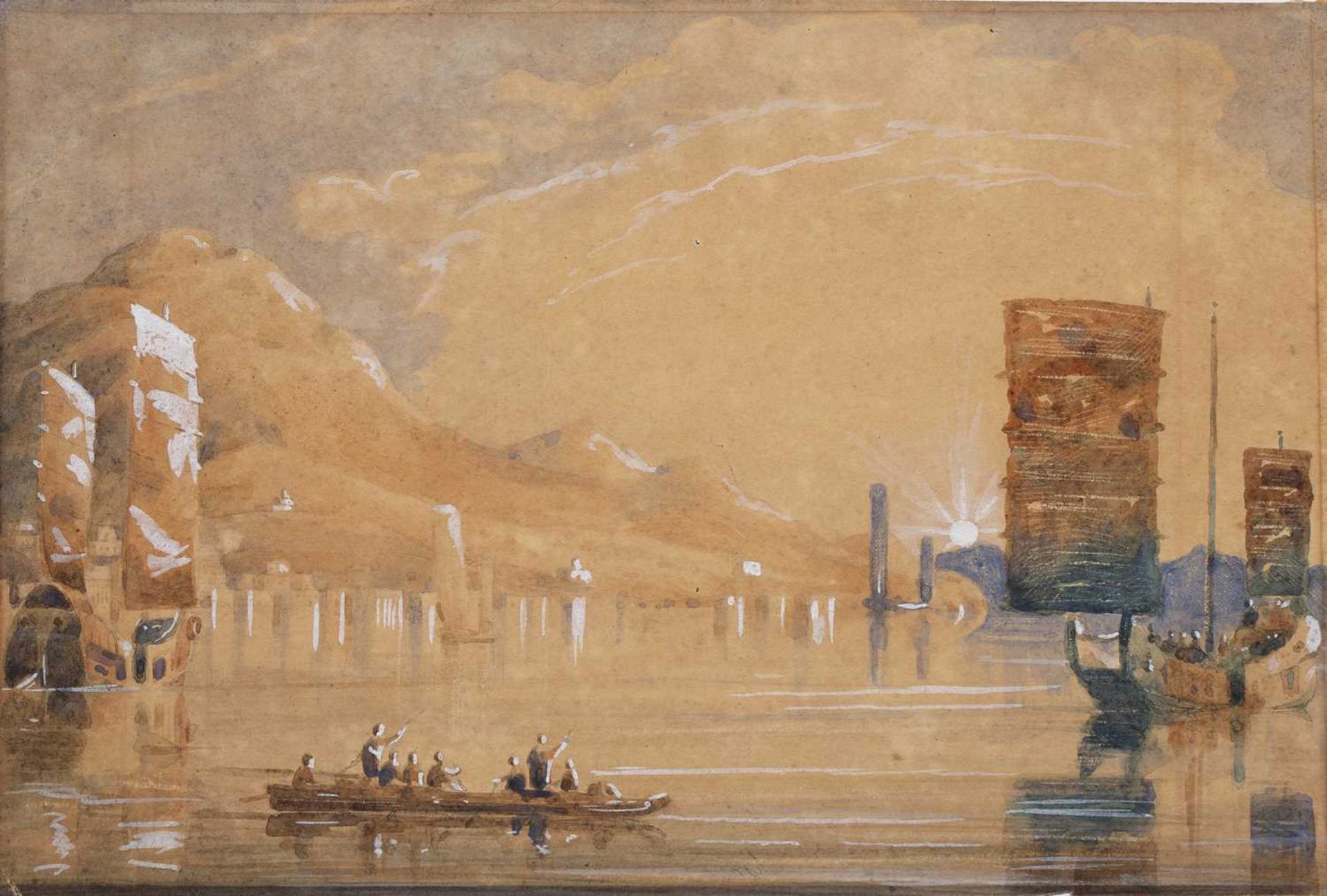 Frank.S.Marryat (1826-1855) Two watercolour album studies 'West Point, Hong Kong', marked in - Image 2 of 4