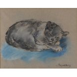 Margaret Merry (20th Century School) 'Blue-cream Burmese kitten', pastel on paper, titled to the