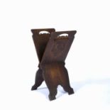 Folding carved oak book rest circa 1930, 72cm x 31cmAt present, there is no condition report
