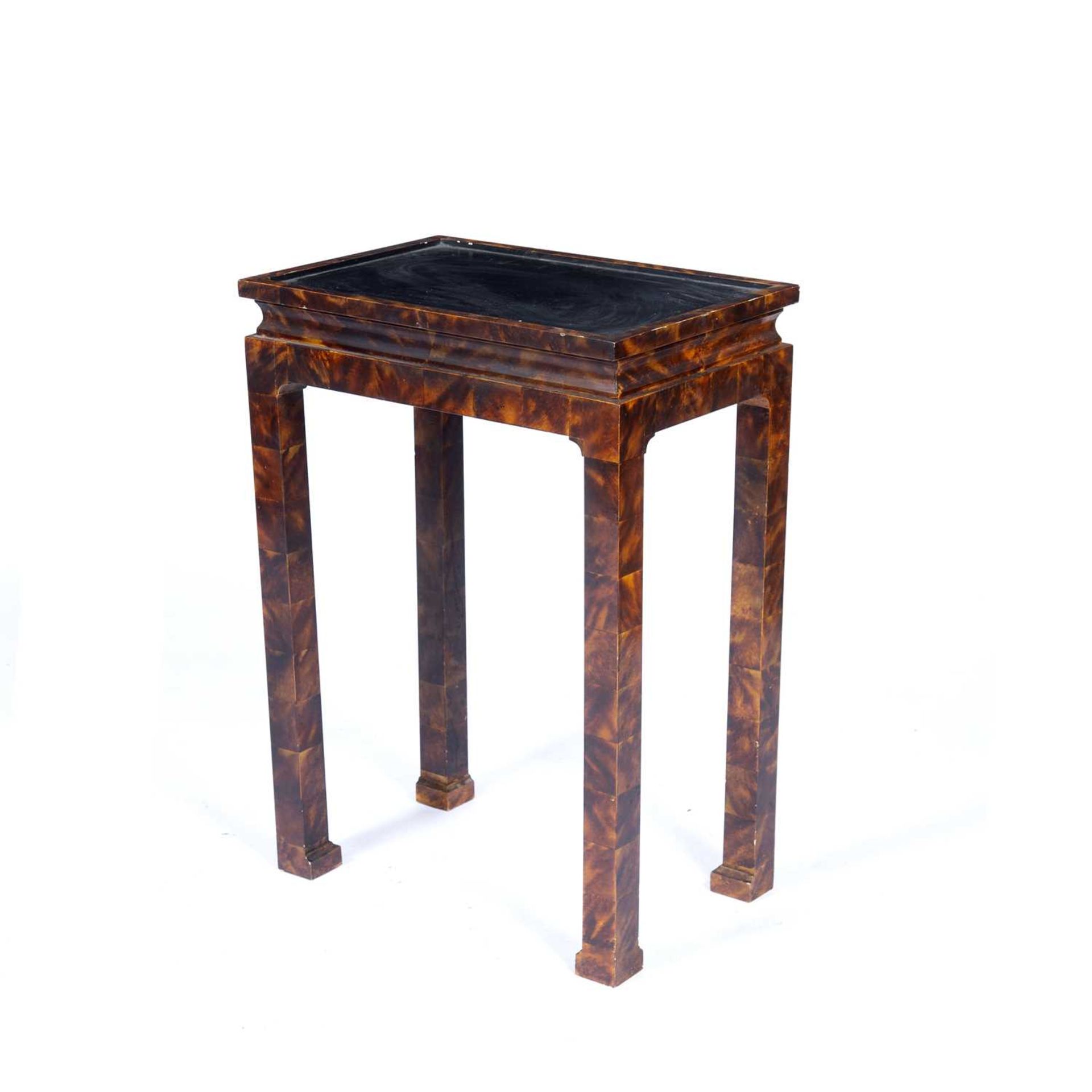 Faux painted tortoiseshell stand/side table in the Chinese manner, 51cm x 34cm x 71.5cm highSome - Image 3 of 5