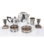 Collection of silver items comprising of: a silver dish, bearing marks for A & J Zimmerman Ltd ,