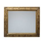 Gilt framed mirror 20th Century, the painted frame with acanthus detailing, 72.5cm x 61cmOverall