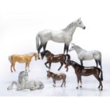 Collection of Beswick to include: large dapple grey horse, circular mark to underside, 29cm high