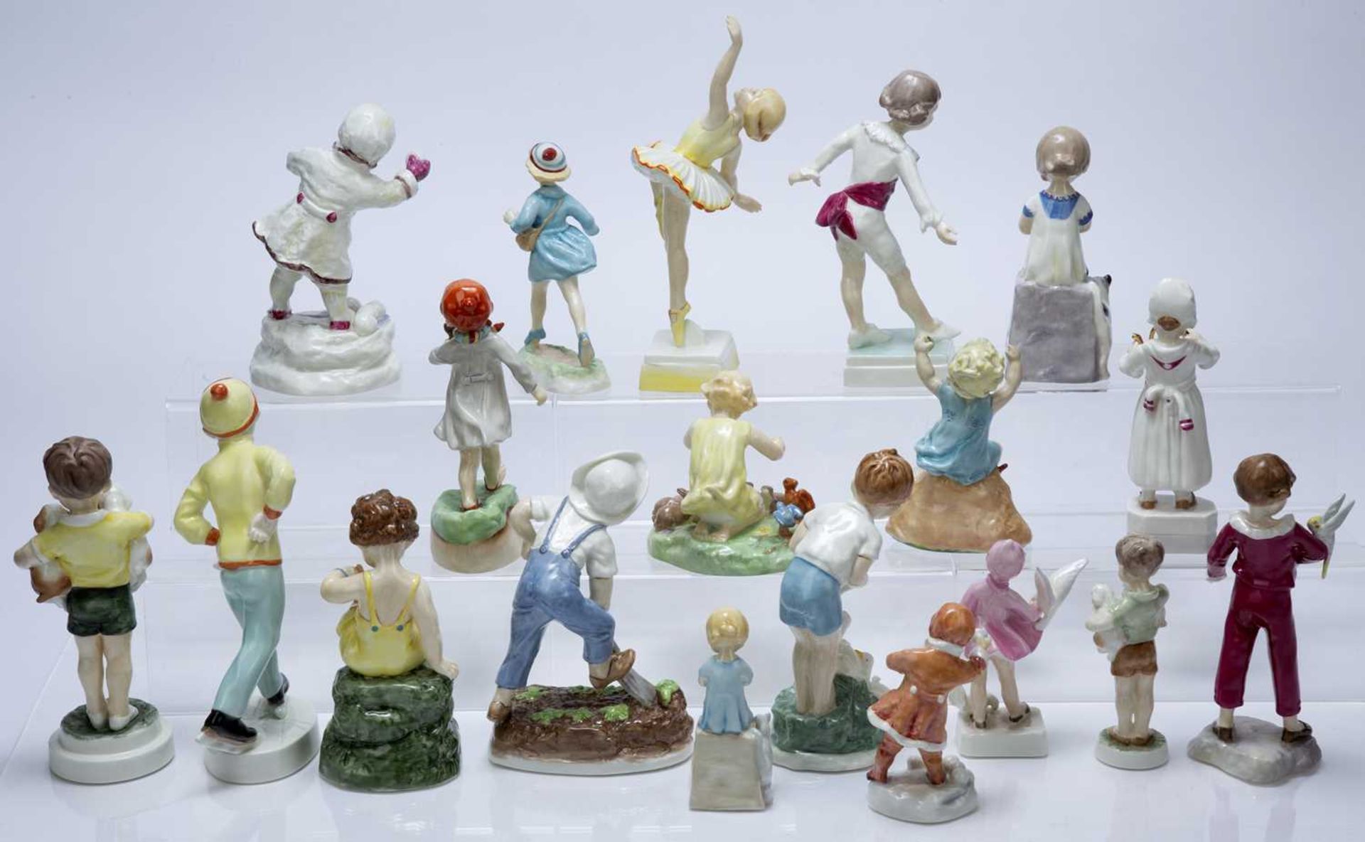 Royal Worcester Various porcelain figures including: 'Children of the week', 'Masquerade boy', ' - Image 2 of 7