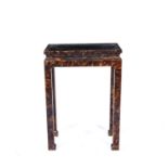 Faux painted tortoiseshell stand/side table in the Chinese manner, 51cm x 34cm x 71.5cm highSome