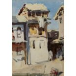 Nancy Jane Burton (1891-1972) 'A Bit in Srinagar City', watercolour, 22cm x 15.5cmGood condition.