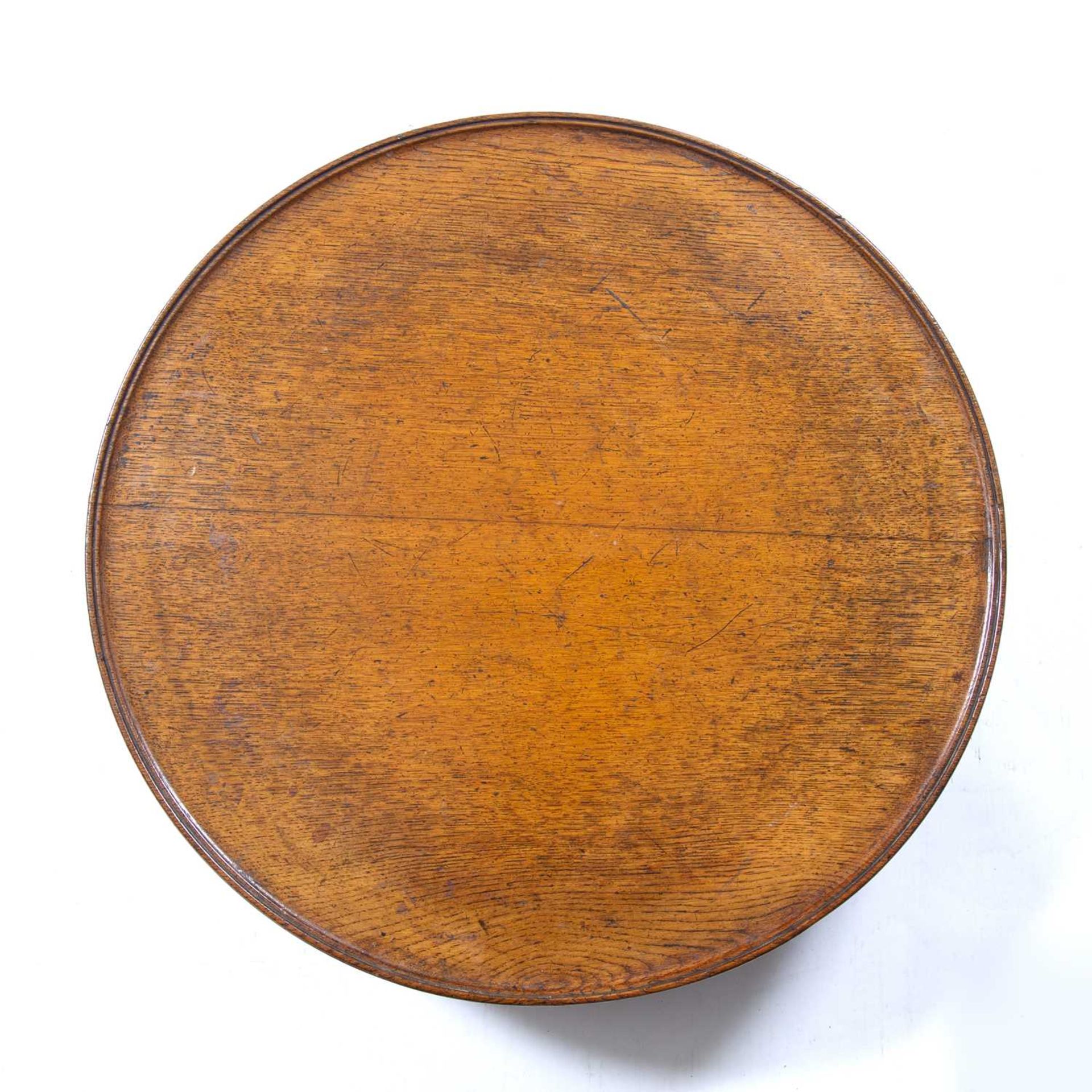 Oak lazy susan Victorian, on four turned supports, 55cm diameterWear and marks due to the age and - Image 2 of 3