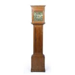 John Pursell of Towcester, pitch pine cased longcase clock the 11 inch square brass dial having