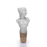 Nymphenburg cane handle 18th/19th Century, depicting a bust of a lady, after Franz Anton Bustelli,