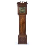 Helm of Ormskirk, mahogany longcase clock 18th Century, the just under 12 inch square brass dial
